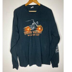 Death Valley Ride Hot Ride Fast Long Sleeve Shirt XL Motorcycle Skeleton Skull